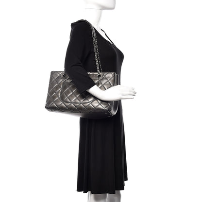 Chanel Metallic Lambskin Quilted Small Trendy CC Shopping Tote Grey 2 of 11
