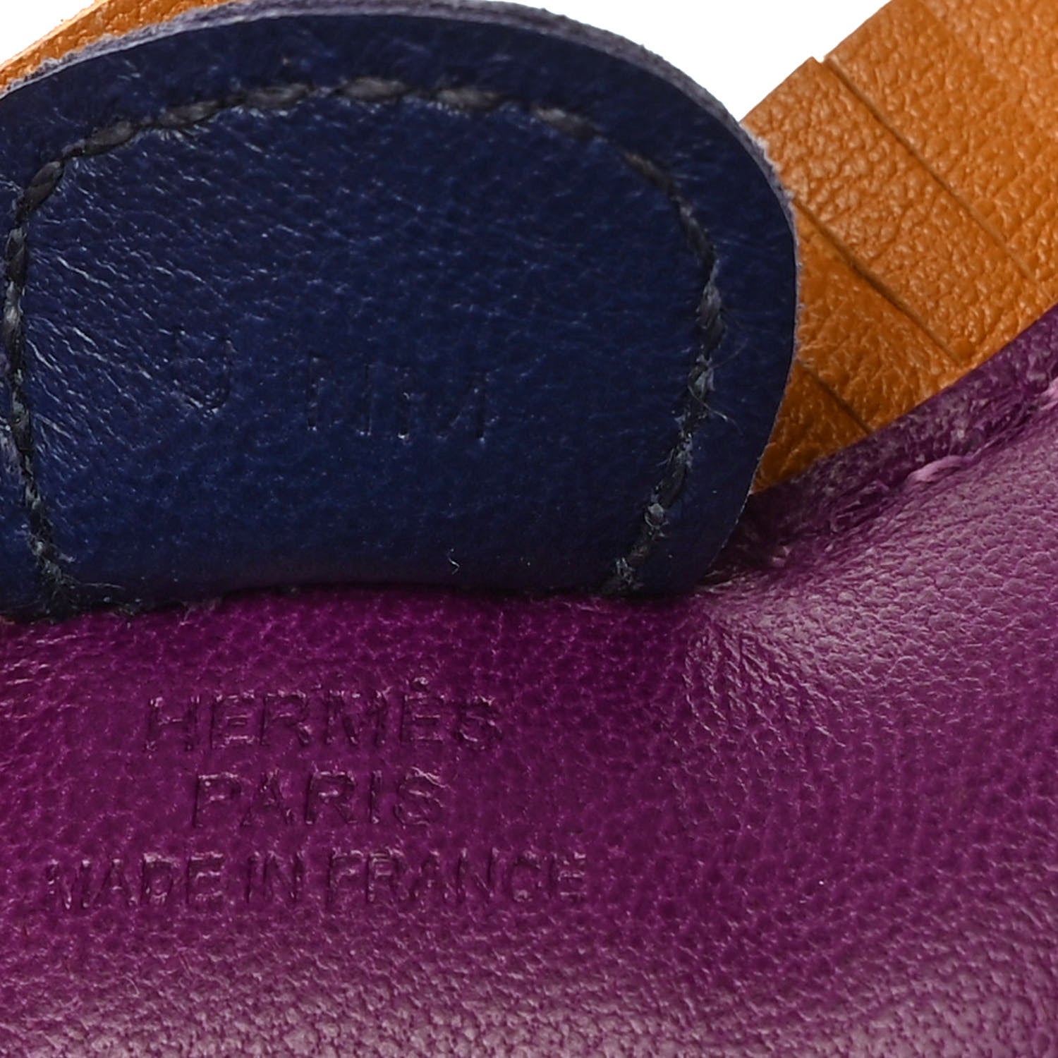 Hermes Milo Lambskin Grigri Rodeo Horse Bag Charm PM Violet Sesame Bleu Saphir 3 of 4