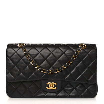 Chanel Lambskin Quilted Medium Double Flap Black 1 of 9