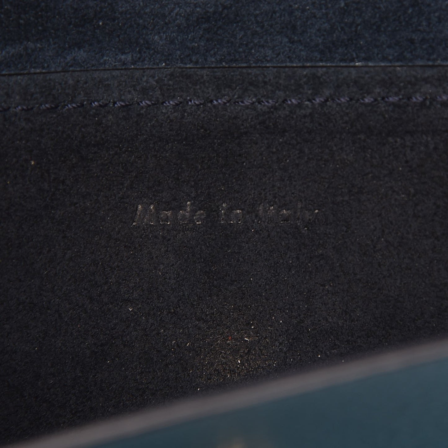Crisped Calfskin Tie Knot Companion Pouch Blue Denim