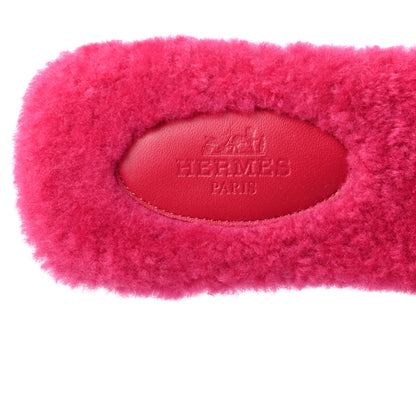 Hermes Woolskin Oran Sandals 37 Rose Fuchsia 7 of 7