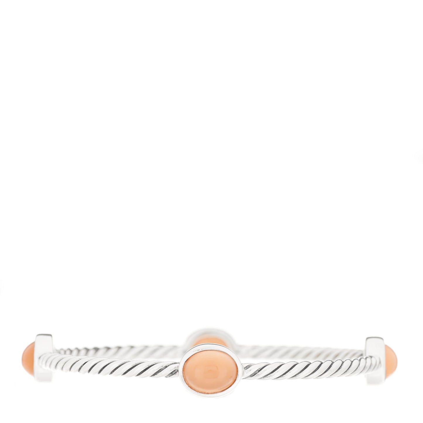 Sterling Silver Moonstone Color Classics 4 Station Bangle Bracelet