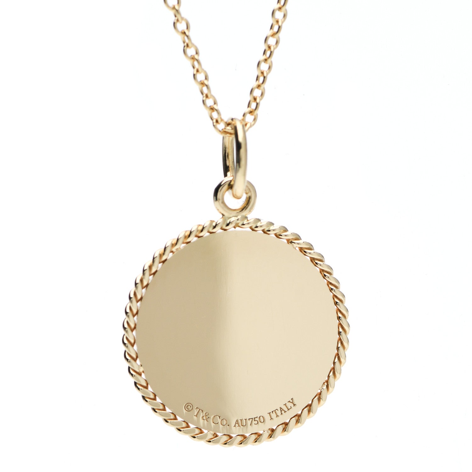 Tiffany 18K Yellow Gold Zodiac Aquarius Pendant Necklace 4 of 7