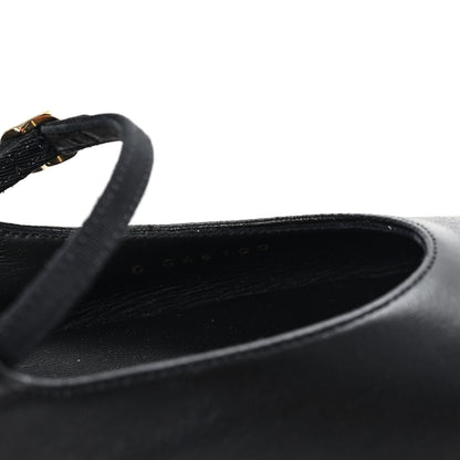 Chanel Lambskin Grosgrain Rounded Toe CC Slingback Flats 36.5 Black 9 of 9
