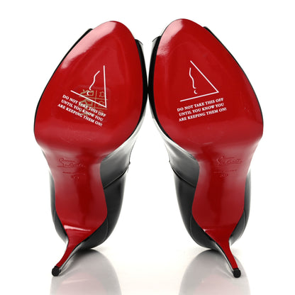 Christian Louboutin Patent New Very Prive 120 Peep Toe Pumps 39 Black Red 5 of 7