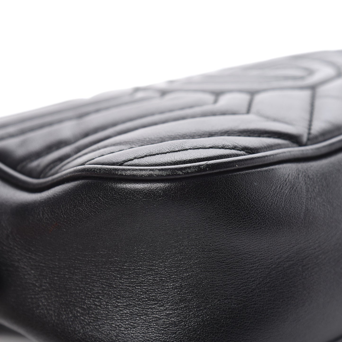 Calfskin Matelasse Small GG Marmont Chain Shoulder Bag Black