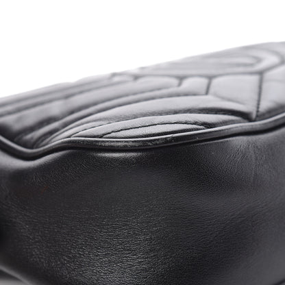 Gucci Calfskin Matelasse Small GG Marmont Chain Shoulder Bag Black 15 of 27
