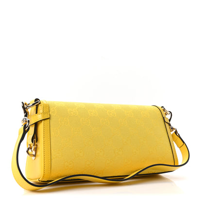 Gucci GG Monogram Textured Dollar Calfskin Small Luce Shoulder Bag Yellow 3 of 10
