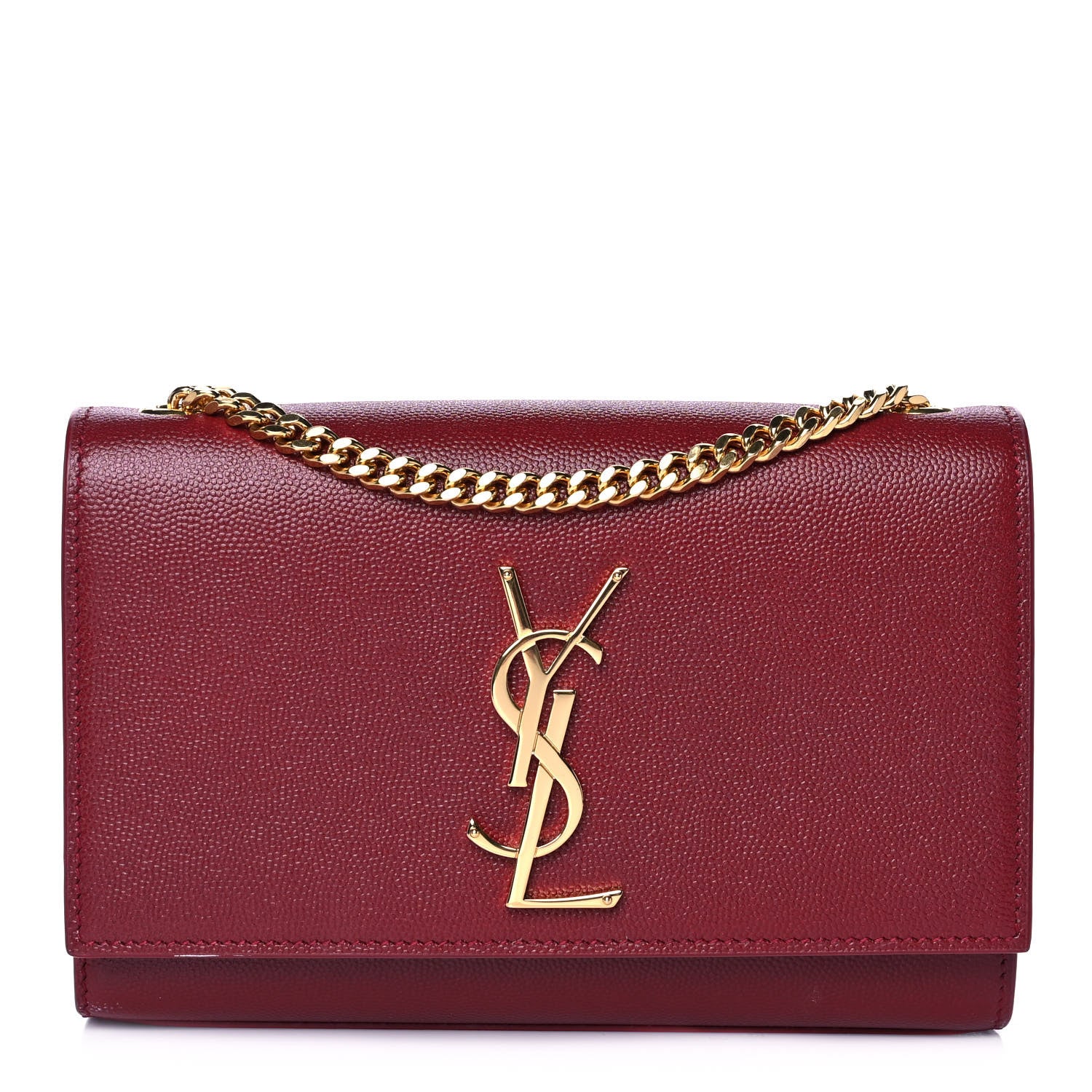 Saint Laurent Grain De Poudre Small Monogram Kate Satchel Rouge Eros 1 of 11