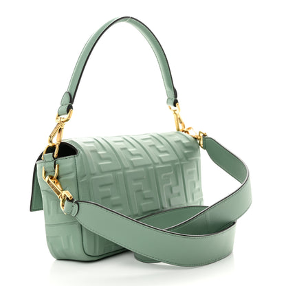 Fendi Nappa FF 1974 Embossed Baguette Menta 3 of 9