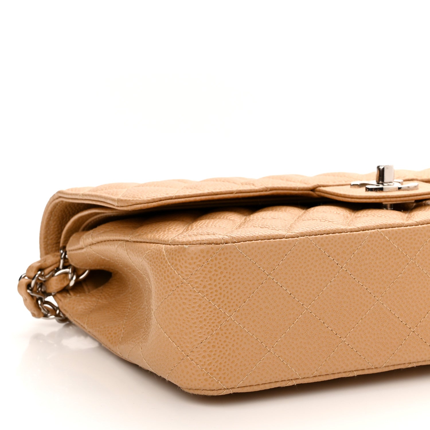 Chanel Caviar Quilted Medium Double Flap Beige 9 of 10