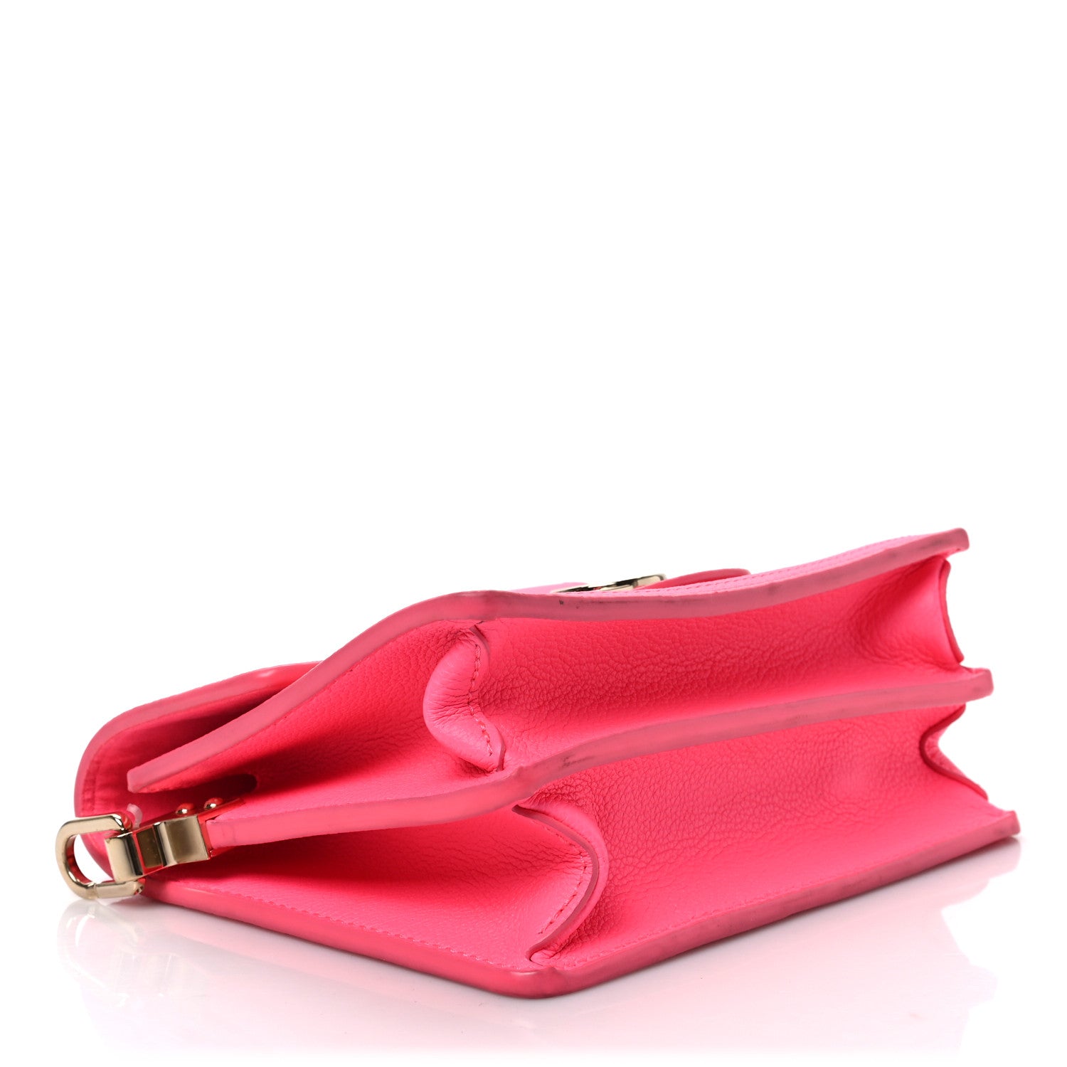 Louis Vuitton Grained Calfskin Tufted Monogram Mini Dauphine Fluo Pink 7 of 9