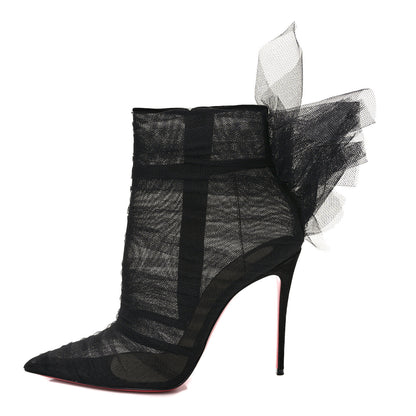 Christian Louboutin Tulle Nappa Libellibooty 100 Ankle Boots 39 Black 1 of 8