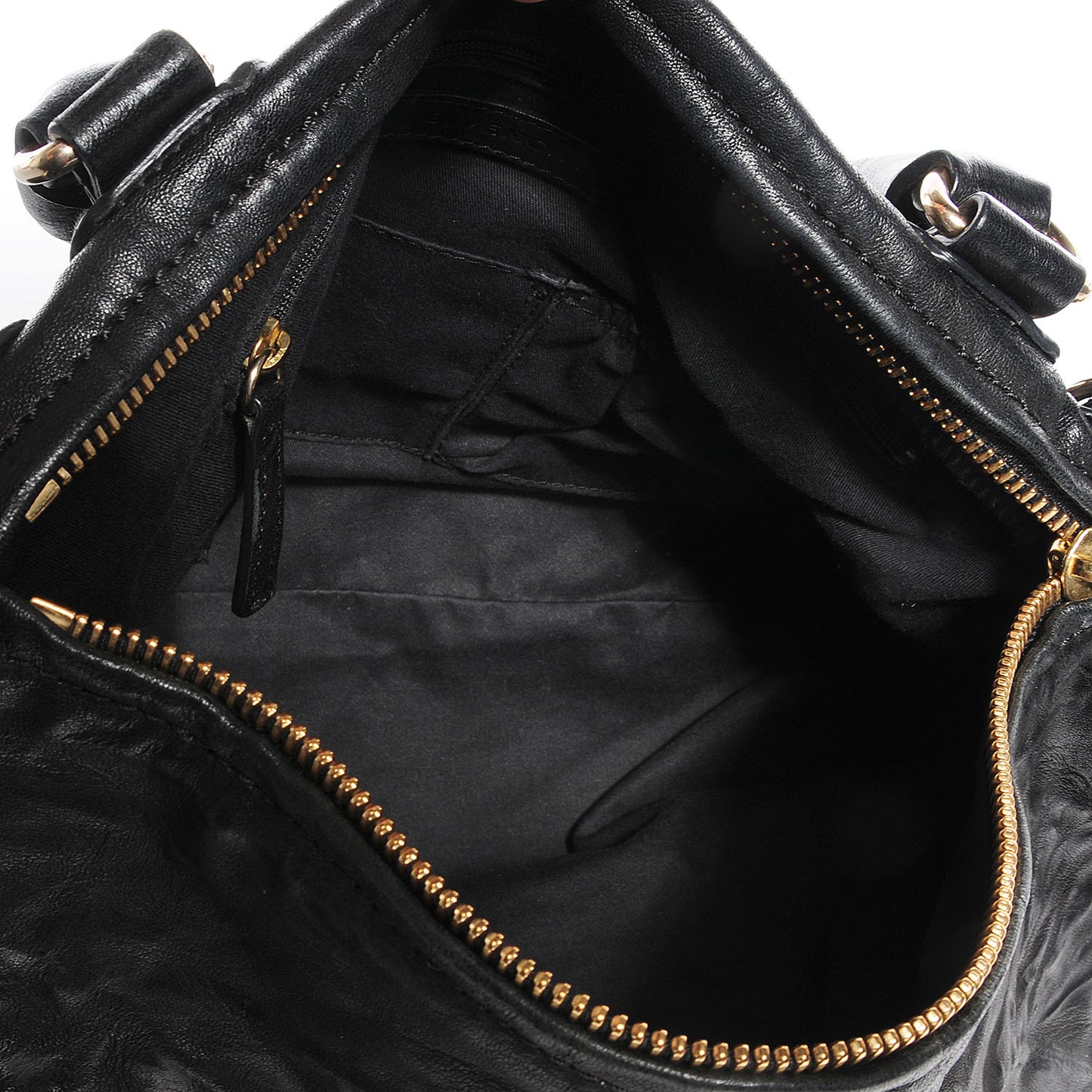 Tumbled Sheepskin Medium Pandora Bag Black
