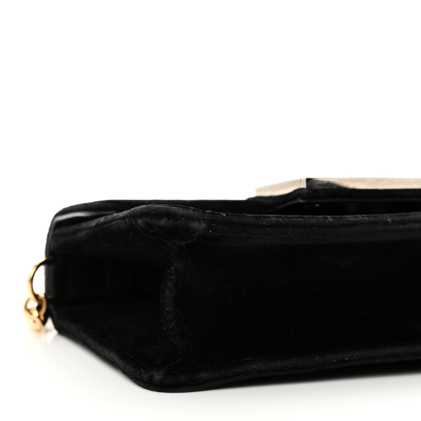 Velvet Crystal Square G Shoulder Bag Black