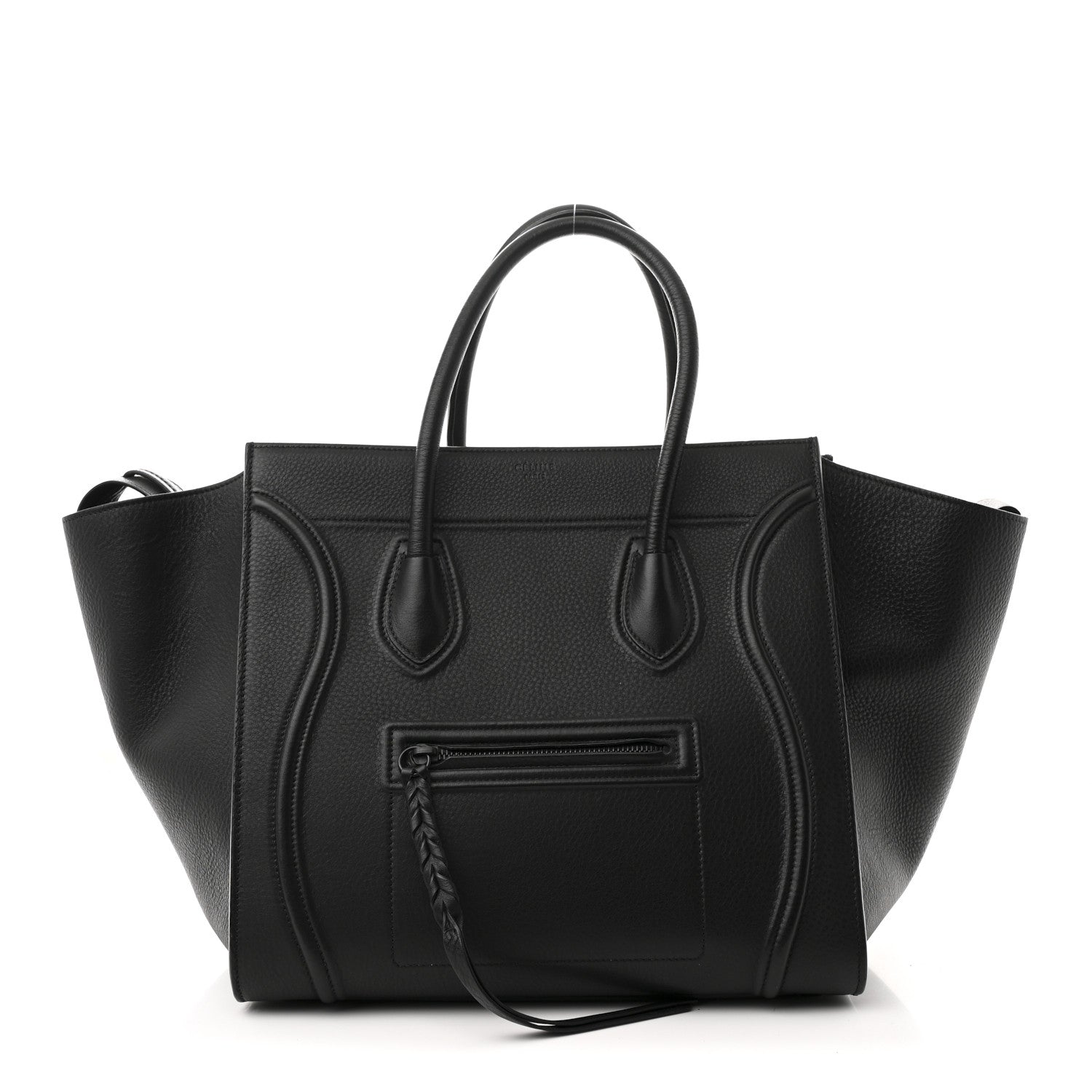 Celine Grained Calfskin Medium Phantom Luggage Black 1 of 10