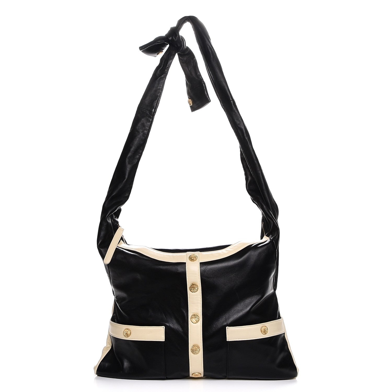Chanel Lambskin Large Girl Bag Black Beige 1 of 7