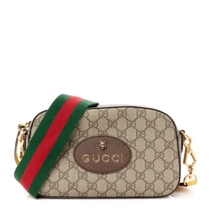Gucci GG Supreme Monogram Web Neo Vintage Shoulder Bag Beige New Acero Crop 1 of 13