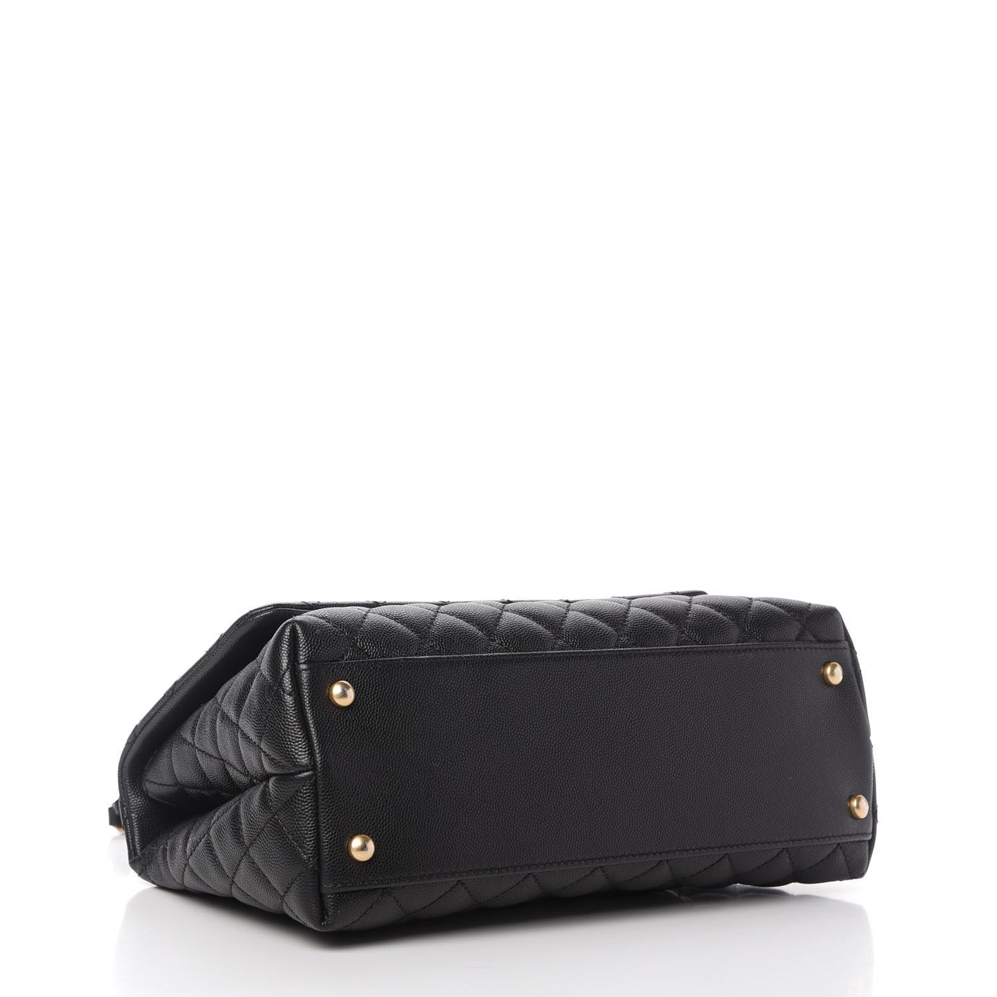 Caviar Lizard Embossed Quilted Small Coco Handle Flap