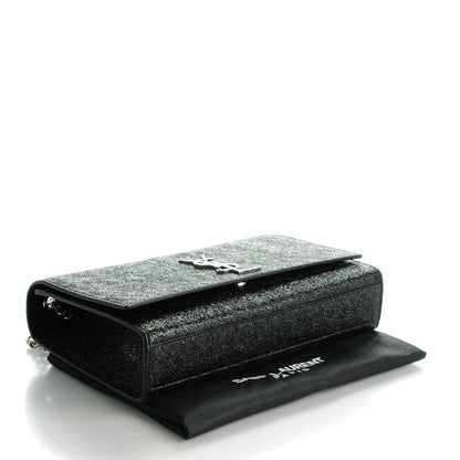 Saint Laurent Metallic Sparkle Calfskin Medium Monogram Kate Satchel Black 4 of 6
