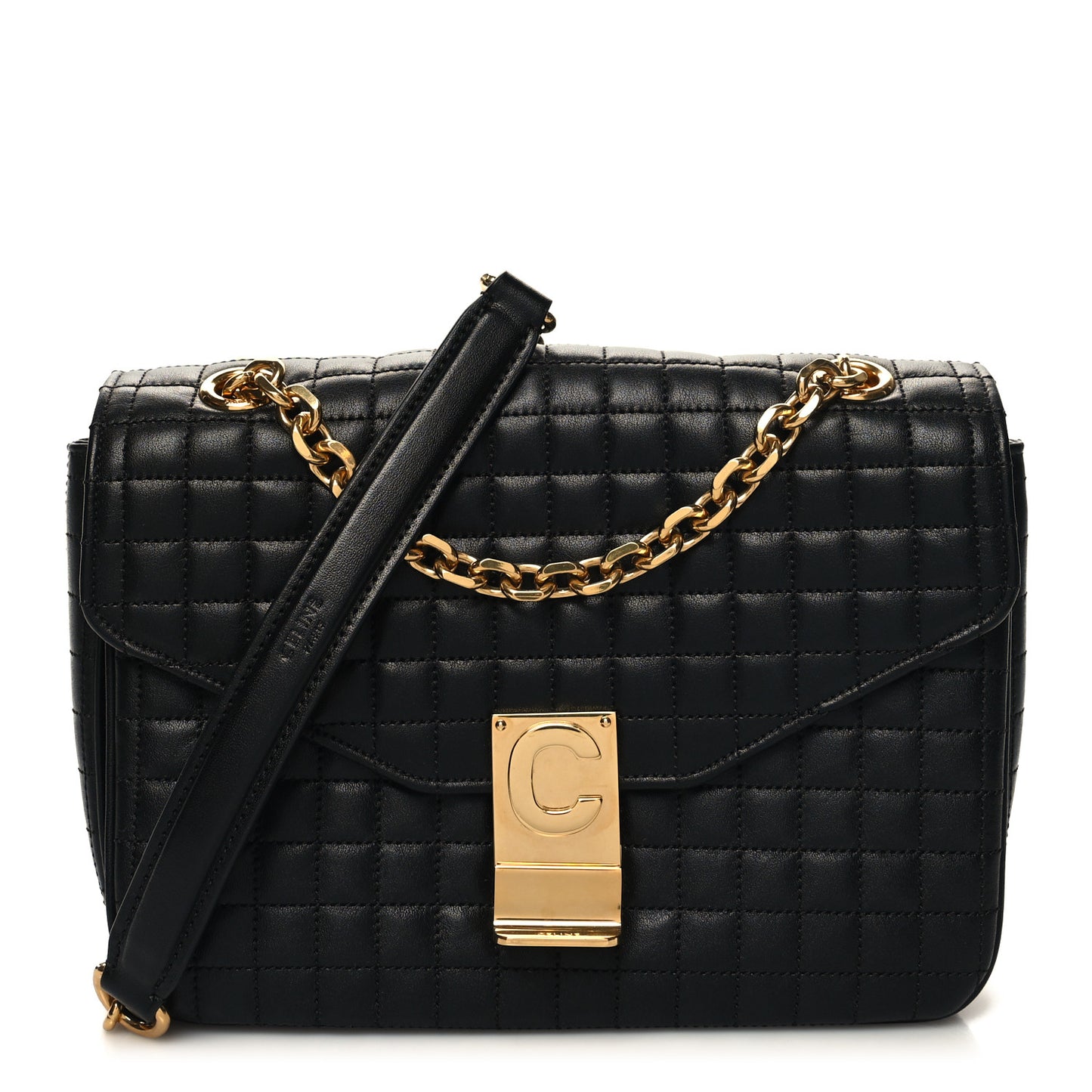 Calfskin Quilted Medium C Bag Black