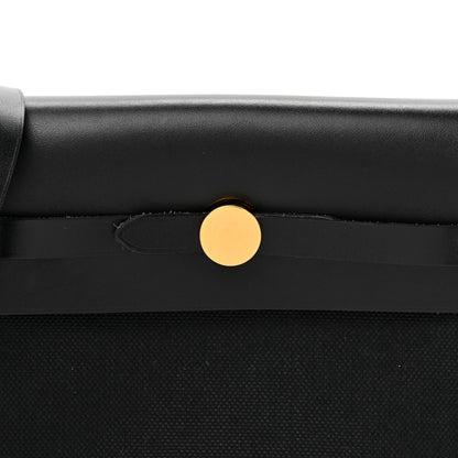 Hermes Military Toile Vache Hunter Herbag Zip Retourne 20 Black 8 of 11