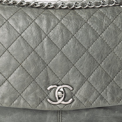 Chanel Shiny Lambskin Quilted Medium Trianon Messenger Flap Gris Fonce 8 of 11
