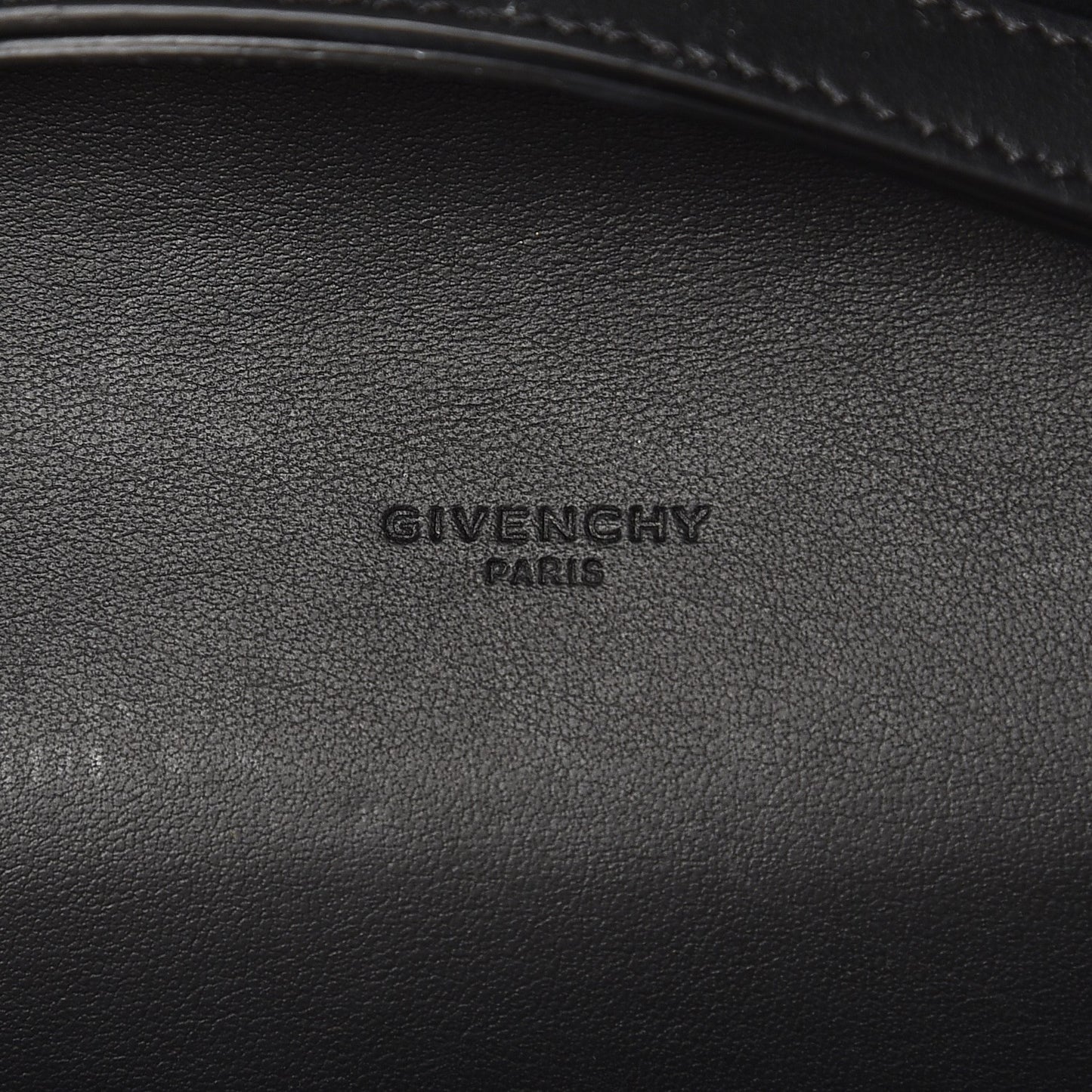 Calfskin Logo Debossed Crossbody Black