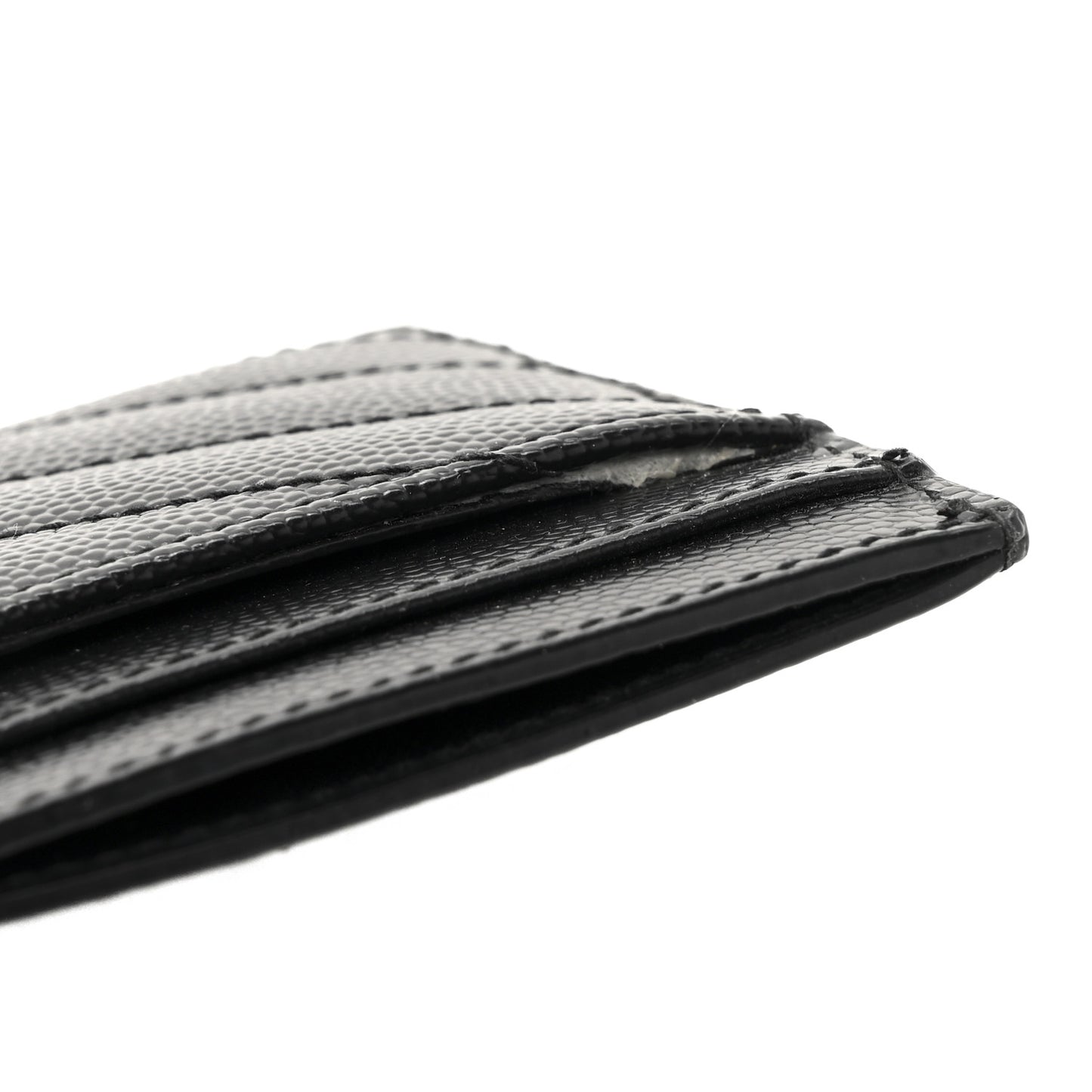 Grain De Poudre Matelasse Chevron Monochrome Monogram Credit Card Case Black