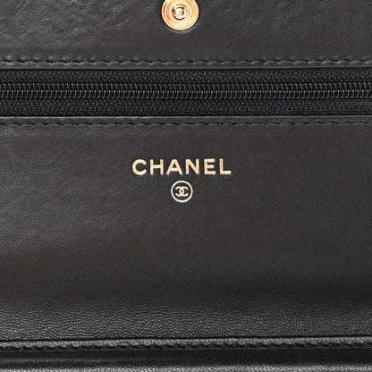 Chanel Lambskin Quilted Wallet On Chain WOC Black 6 of 17