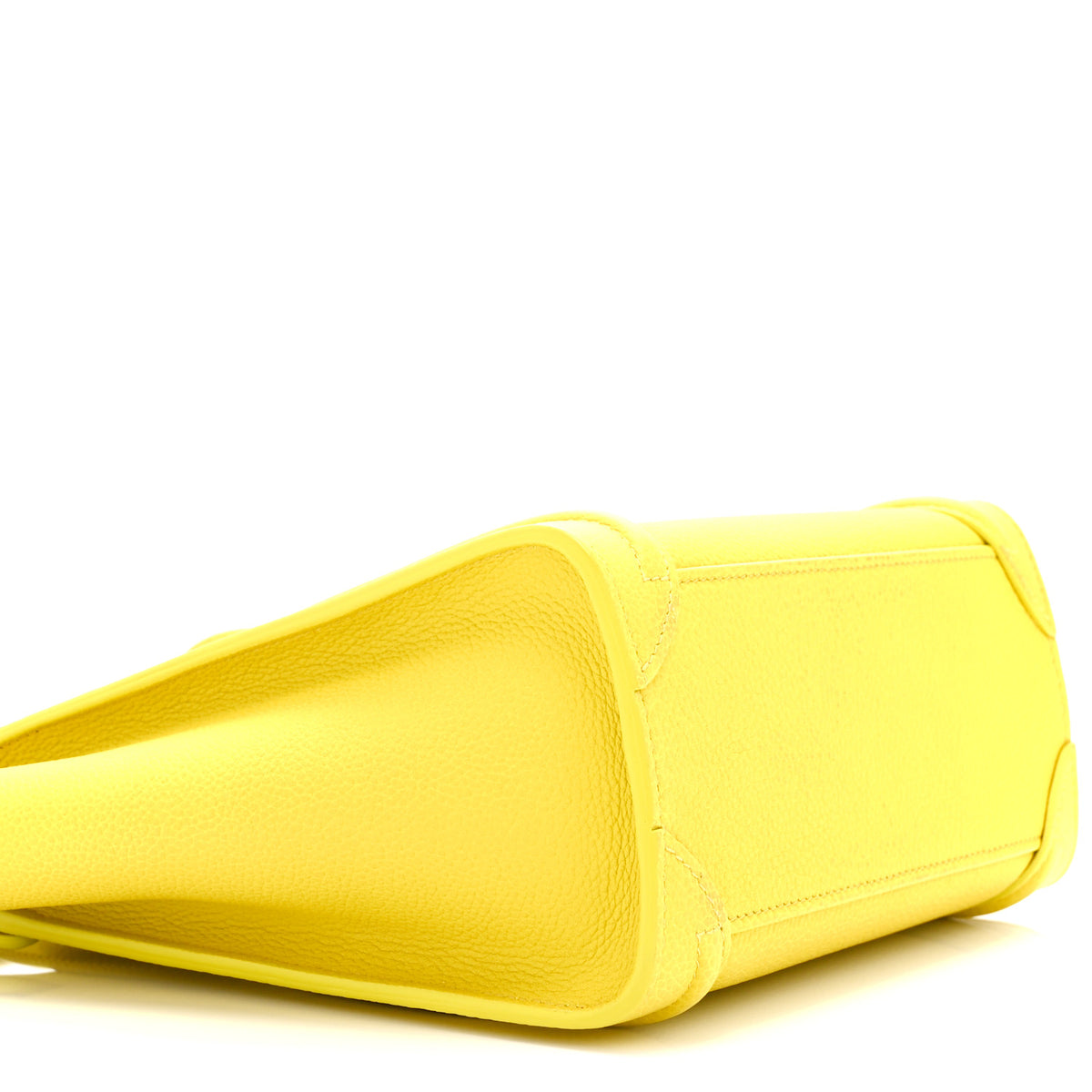 Celine Drummed Calfskin Nano Luggage Citron 9 of 10