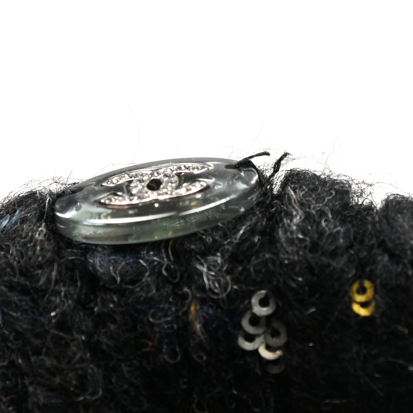 Wool Alpaca CC Coco Chanel Scarf Charcoal Multicolor