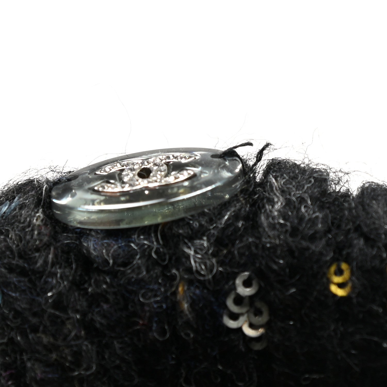 Chanel Wool Alpaca CC Coco Chanel Scarf Charcoal Multicolor 6 of 7