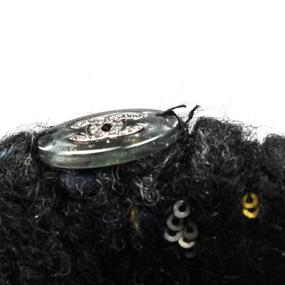 Chanel Wool Alpaca CC Coco Chanel Scarf Charcoal Multicolor 6 of 7