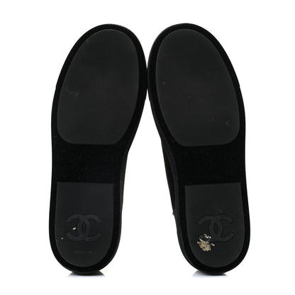 Chanel Velvet Womens CC Sneakers 41 Black 7 of 11