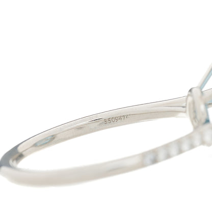 Tiffany Platinum Diamond Aquamarine Soleste Oval Double Halo Ring 65 11 6 of 7