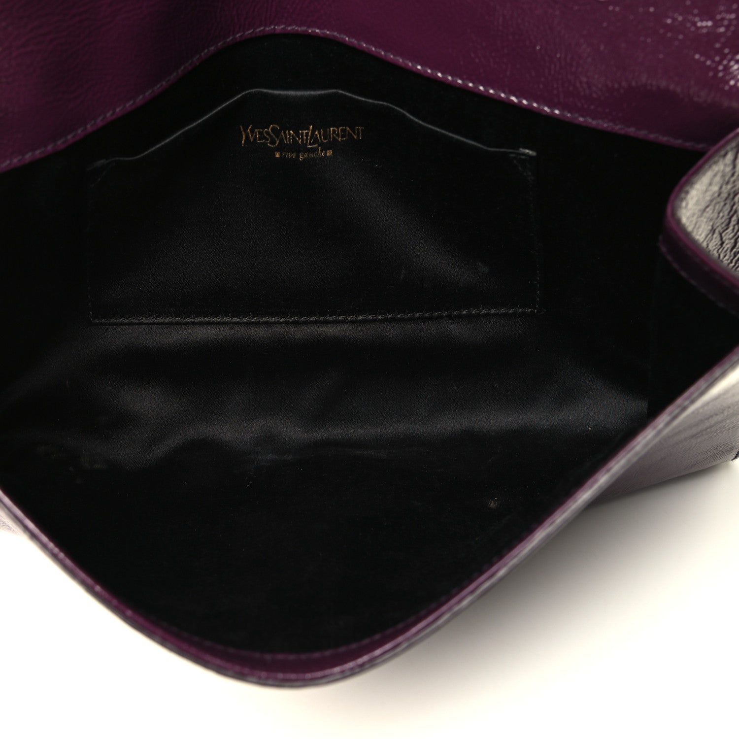 Saint Laurent Textured Patent Monogram Large Belle De Jour Clutch Purple 4 of 4