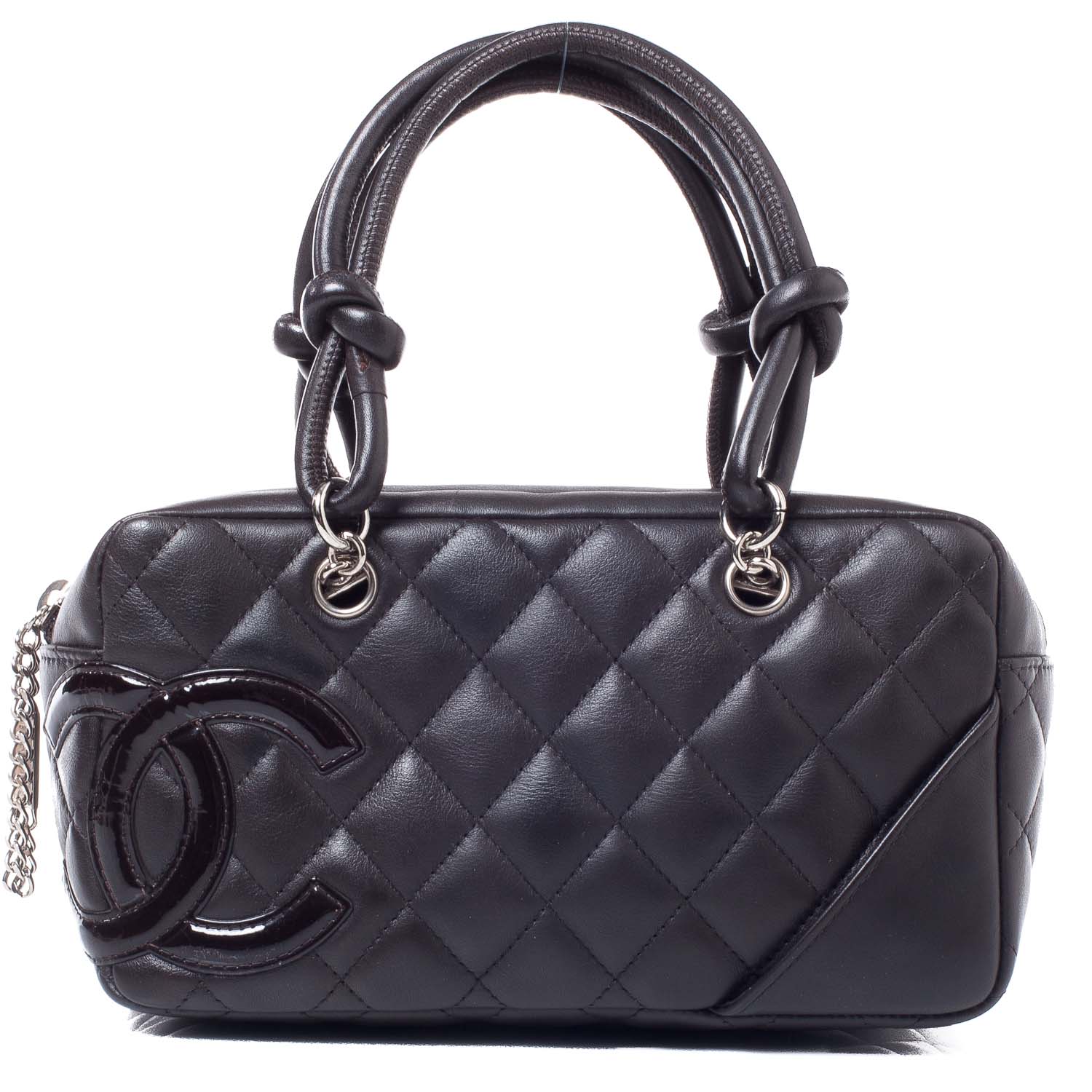Chanel Calfskin Quilted Small Cambon Bowler Dark Brown 1 of 8