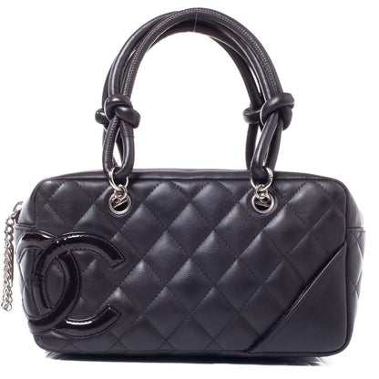 Chanel Calfskin Quilted Small Cambon Bowler Dark Brown 1 of 8