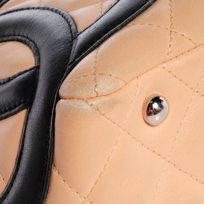 Chanel Calfskin Quilted Large Cambon Bowler Beige Black 10 of 10