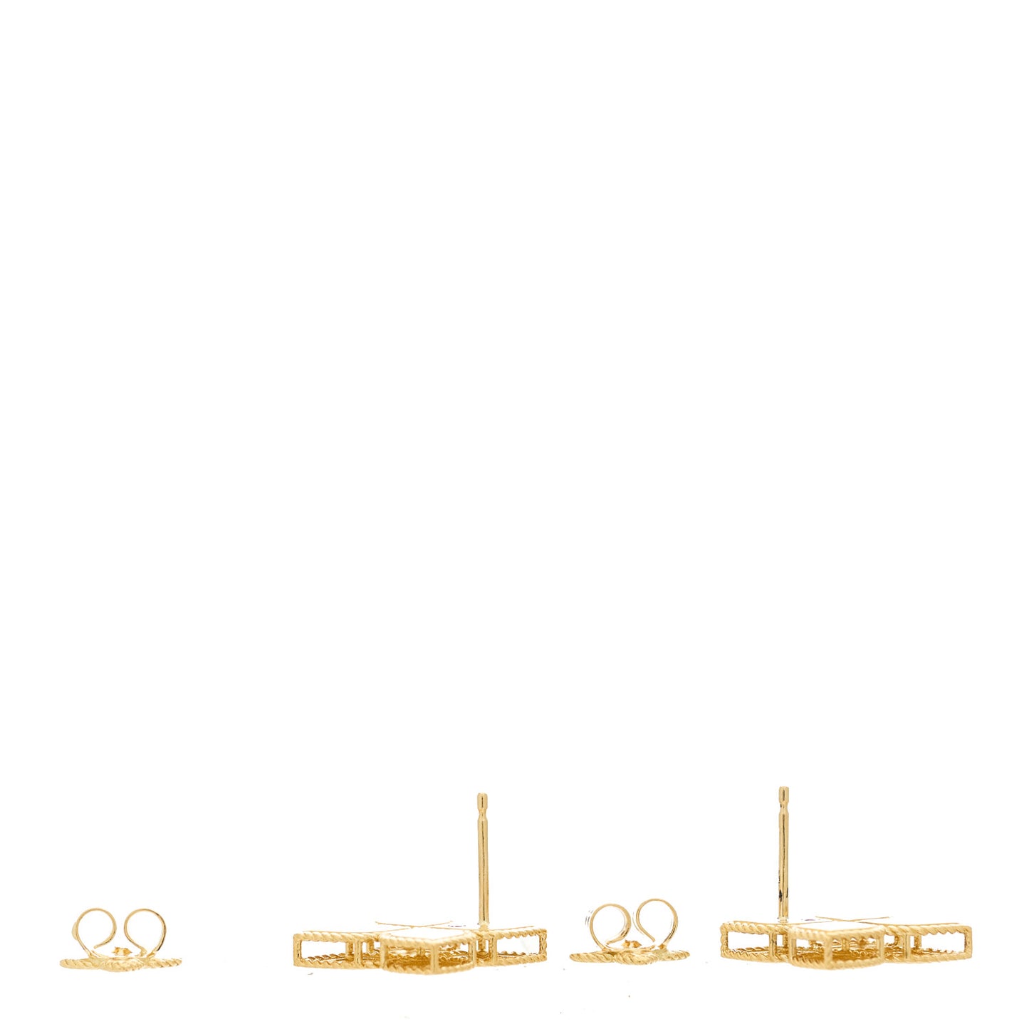 18K Yellow Gold Princess Flower Earrings