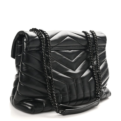 Saint Laurent Calfskin Y Quilted Monogram Monochrome Medium Loulou Chain Satchel Black 2 of 10