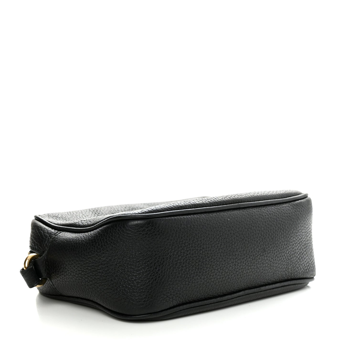 Pebbled Calfskin Small Soho Disco Bag Black