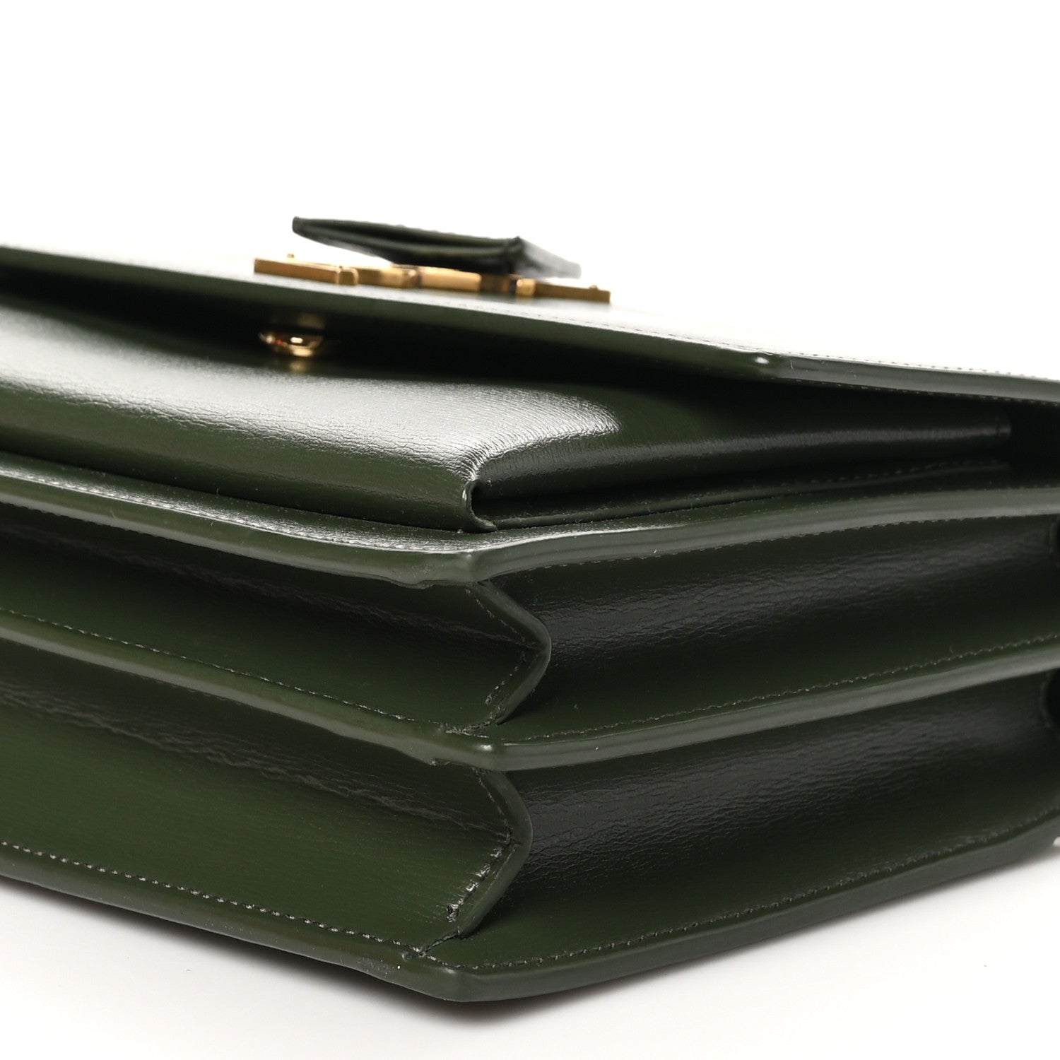 Saint Laurent Smooth Calfskin Medium Monogram Sunset Satchel Vert Kaki 11 of 11