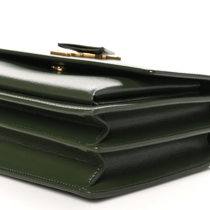 Saint Laurent Smooth Calfskin Medium Monogram Sunset Satchel Vert Kaki 11 of 11
