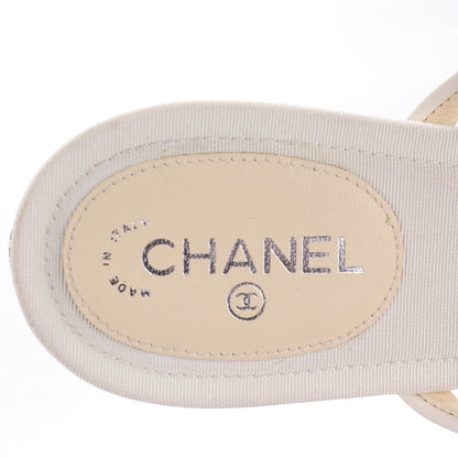 Chanel Lambskin Pearl Sandals 40 White 7 of 10
