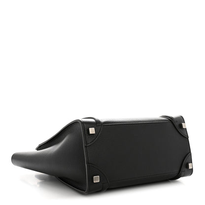 Celine Drummed Calfskin Micro Luggage Black 3 of 12