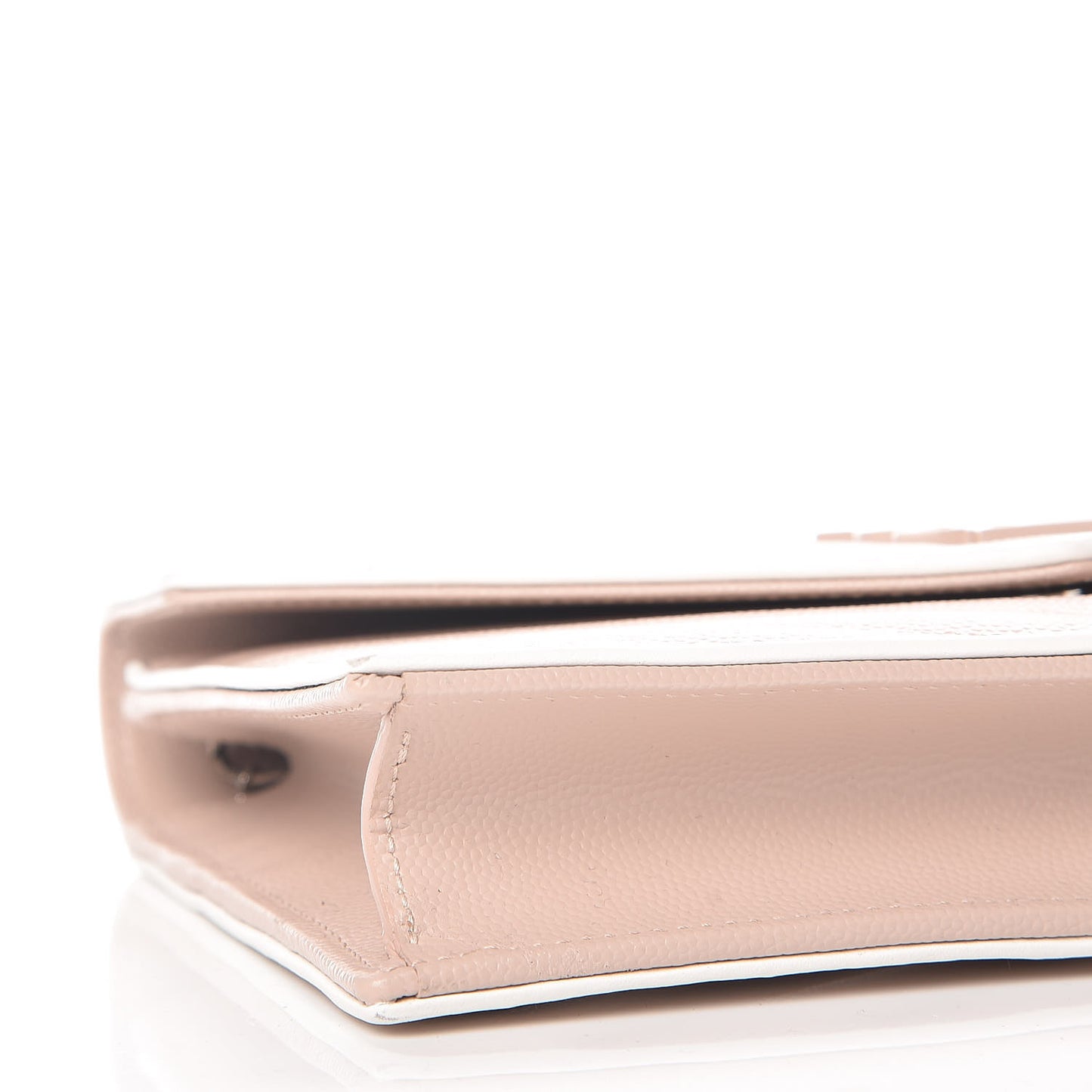 Grain De Poudre Matelasse Chevron Monogram Envelope Chain Wallet Pink and White