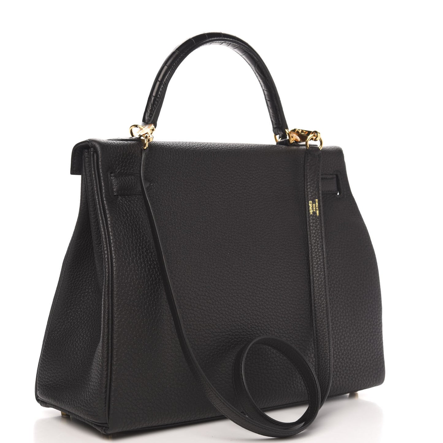 Togo Matte Alligator Kelly Retourne Touch 32 Black