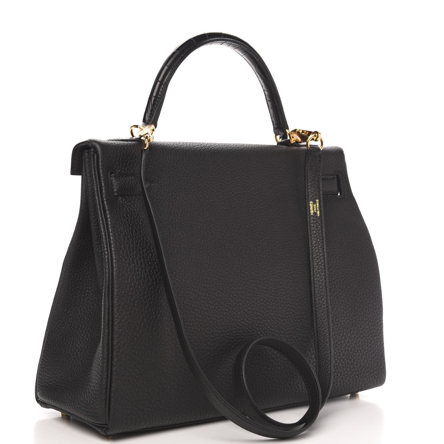 Hermes Togo Matte Alligator Kelly Retourne Touch 32 Black 3 of 11